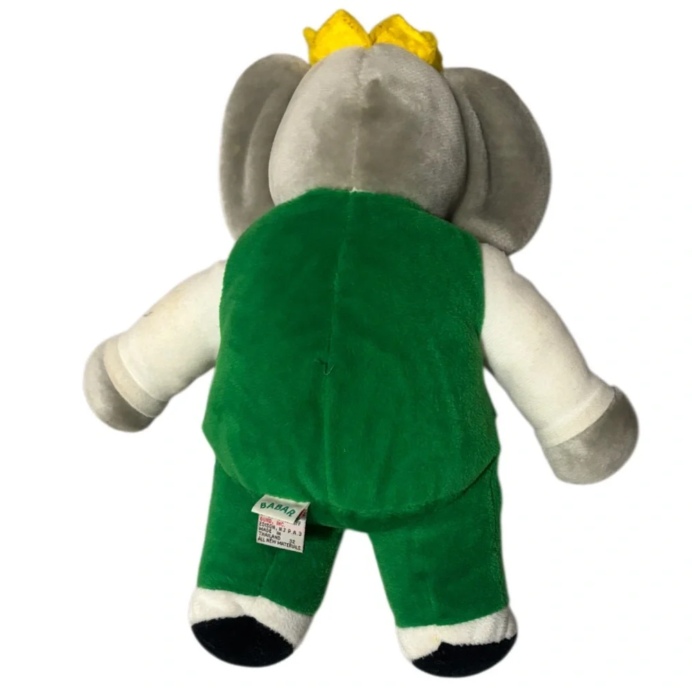Vintage 80s Barbar Elephant Rare Vintage Plush Toys Lot Animals Gray Green Brown